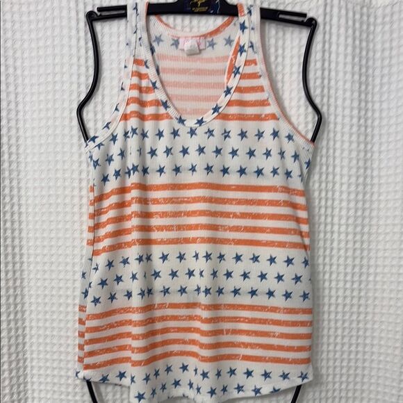 Pink Lily Pink/Redand White Striped Tank Top Size L - Picture 1 of 4